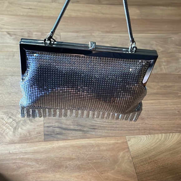 HVN Zoe Fringed Printed Chainmail Tote - Silver - Picture 5 of 11